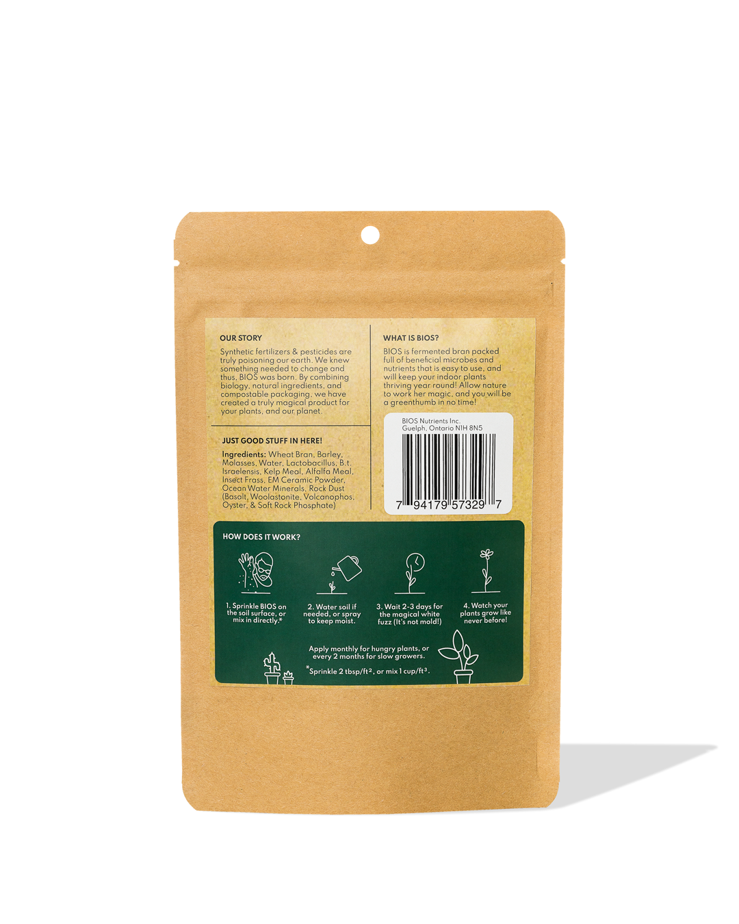 Bios Fertilizer is a natural fertilizer for plants that is ecofriendly and safe for pets. Made from organic ingredients in Ontario, Canada.